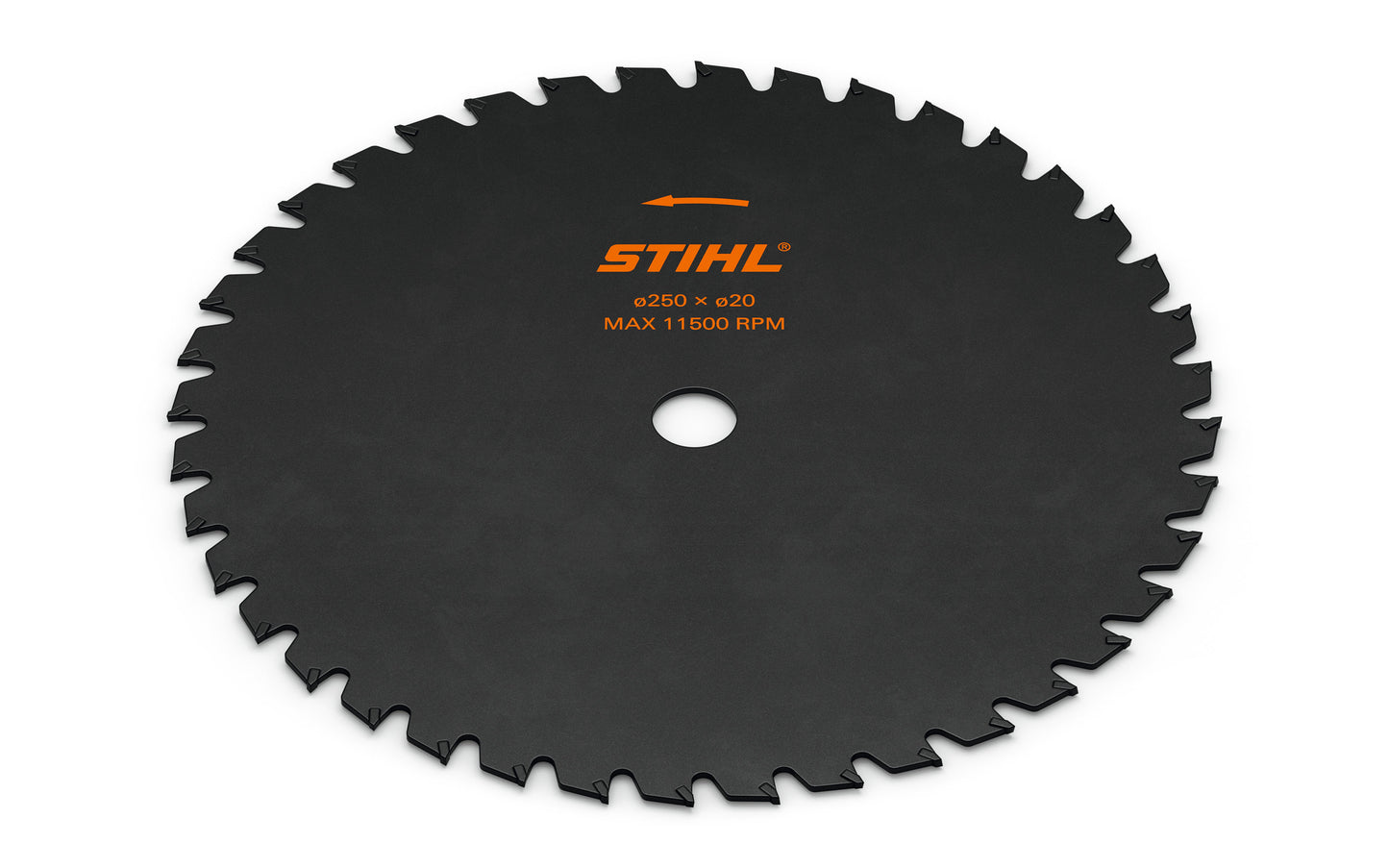 Lama tagliaerba STIHL con un diametro di 250 mm in acciaio, ideale per erba tenace e secca