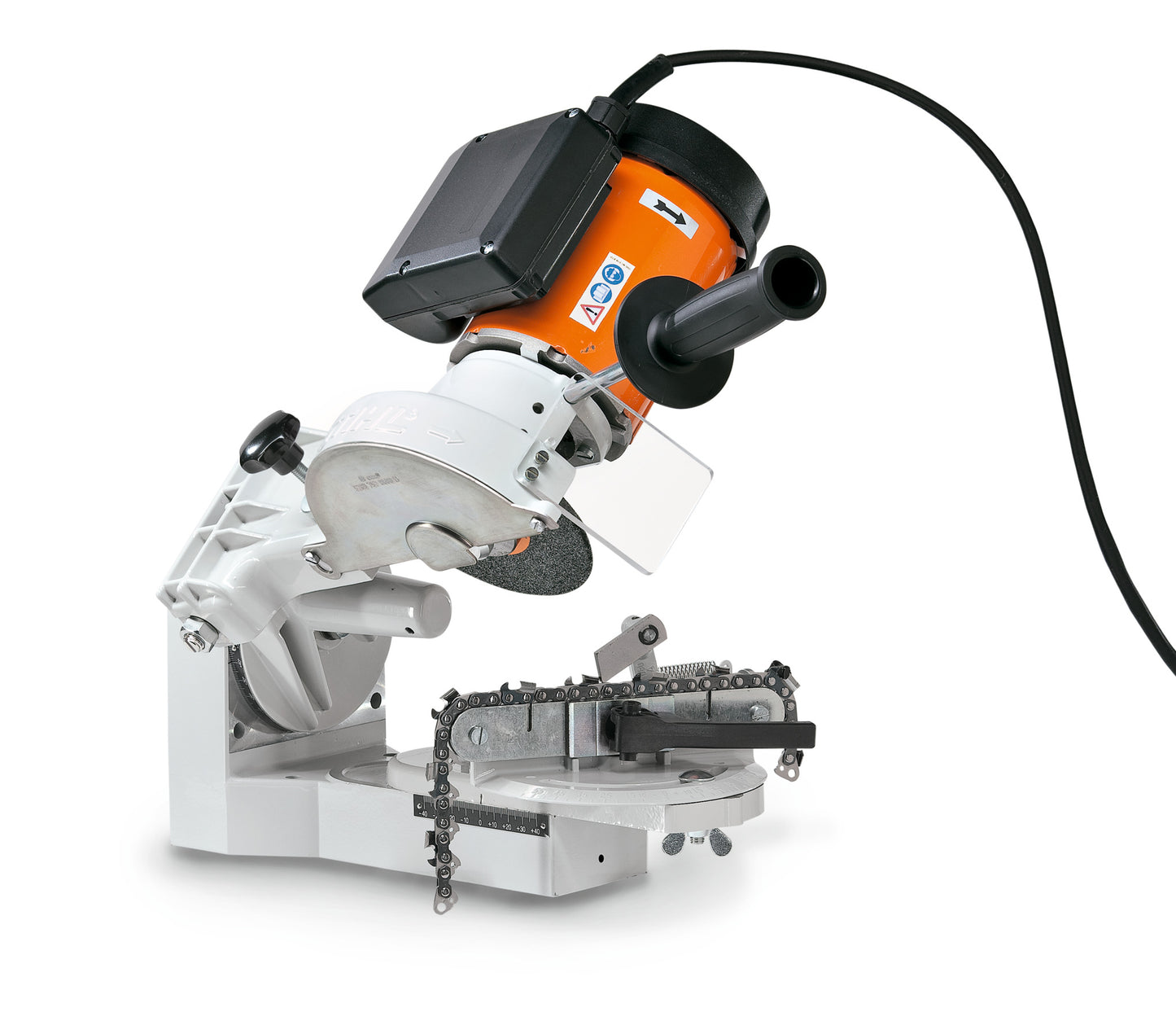 Apparecchio affilatura universale STIHL con supporto e mole sagomate