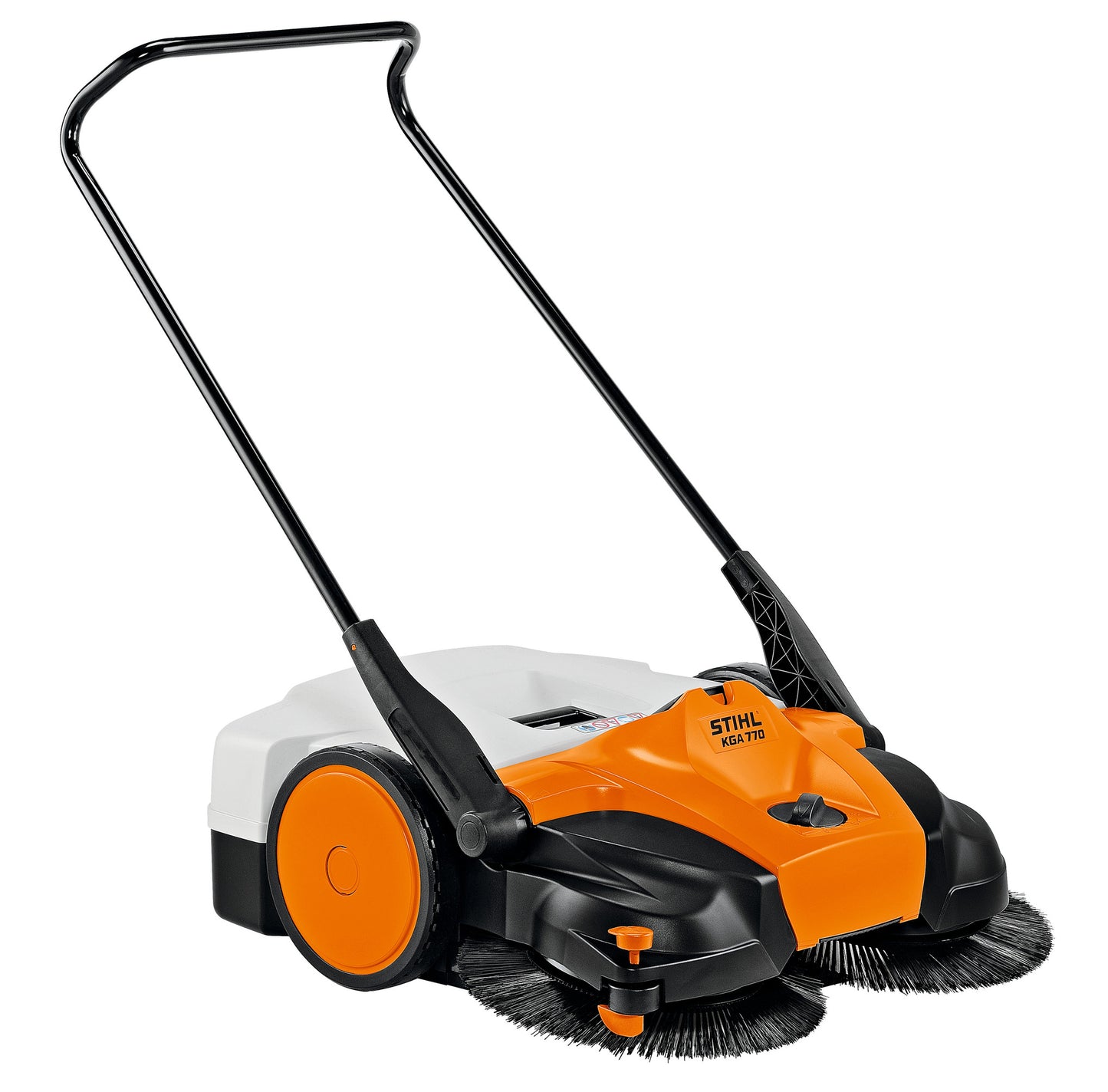 Vista frontale della spazzatrice a batteria STIHL KGA 770 con sistema MultiClean
