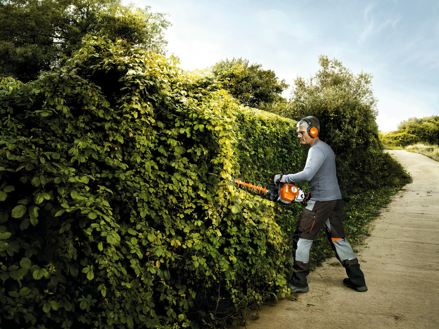 Tagliasiepe STIHL HS 82 R 60 cm, dettaglio delle lame e impugnatura