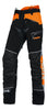 Dettaglio delle rifiniture elasticizzate e traspiranti dei pantaloni Advance X-Treem di Stihl