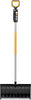 Pala da neve Fiskars con manico ergonomico in alluminio e impugnatura a D, lama in plastica resistente per rimuovere neve e ghiaccio, design leggero e robusto, ideale per uso domestico e professionale, colore nero e arancione.
