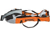 Vista laterale della custodia Stihl per attrezzature a batteria