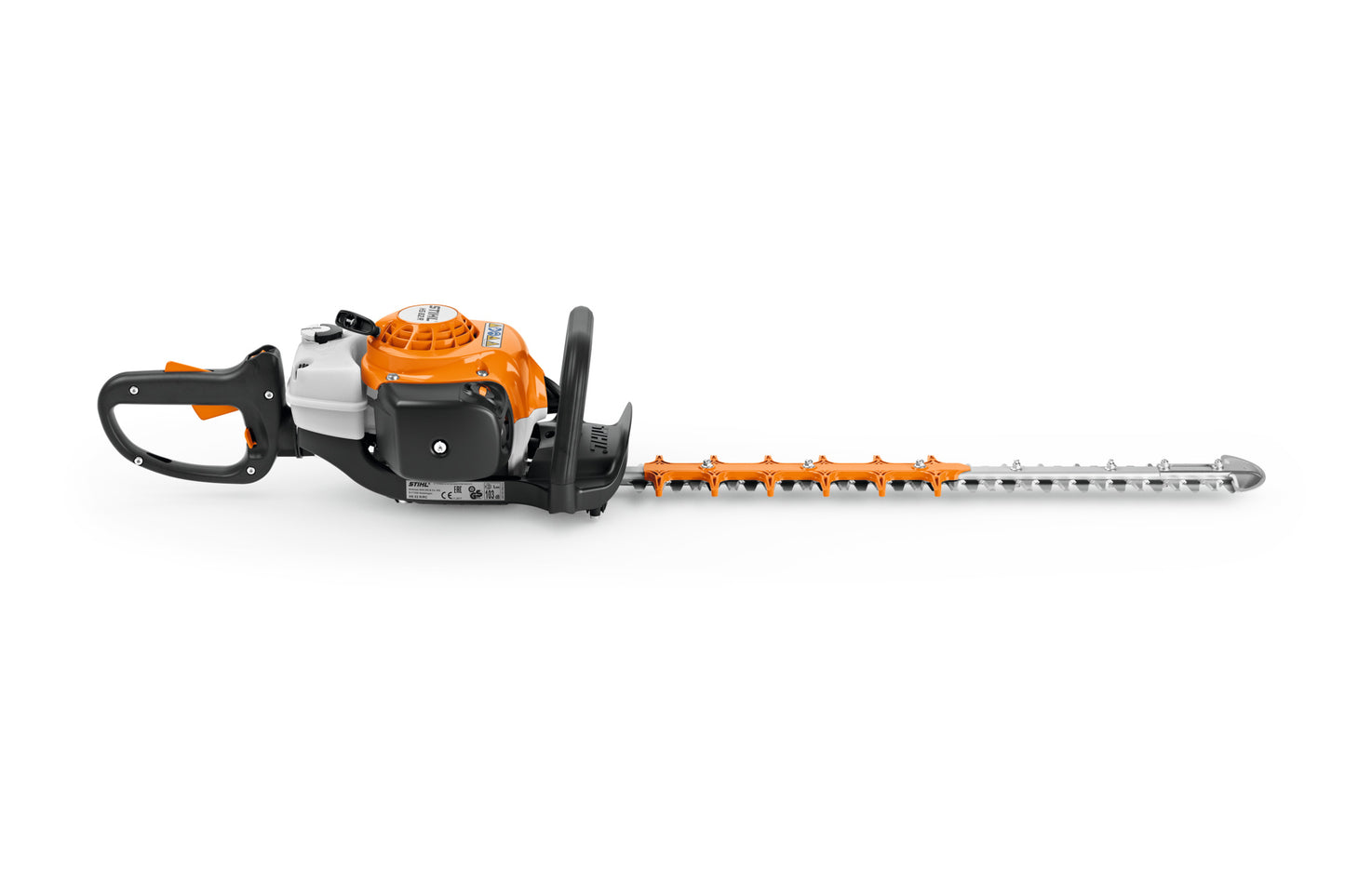 Vista laterale del tagliasiepe a scoppio STIHL HS 82 R 60 cm in azione