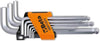 Set di chiavi a brugola Beta 96BP/C9 con supporto arancione e nero, misure da 1,5 a 10 mm, in acciaio cromato per resistenza e durata. Ideali per meccanica e fai-da-te. Strumento di alta qualità per professionisti e appassionati di bricolage.
