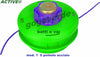 Testina decespugliatore Active modello 1 con pomolo in acciaio, colore verde e viola, sistema