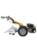 Motocoltivatore Pasquali XB50 PowerSafe giallo e nero, con motore frontale e grandi pneumatici, ideale per l’agricoltura su terreni impegnativi. Dotato di manubrio ergonomico e comandi di sicurezza avanzati, offre elevate prestazioni e durabilità grazie alla robusta protezione della fresa e alla struttura rinforzata.