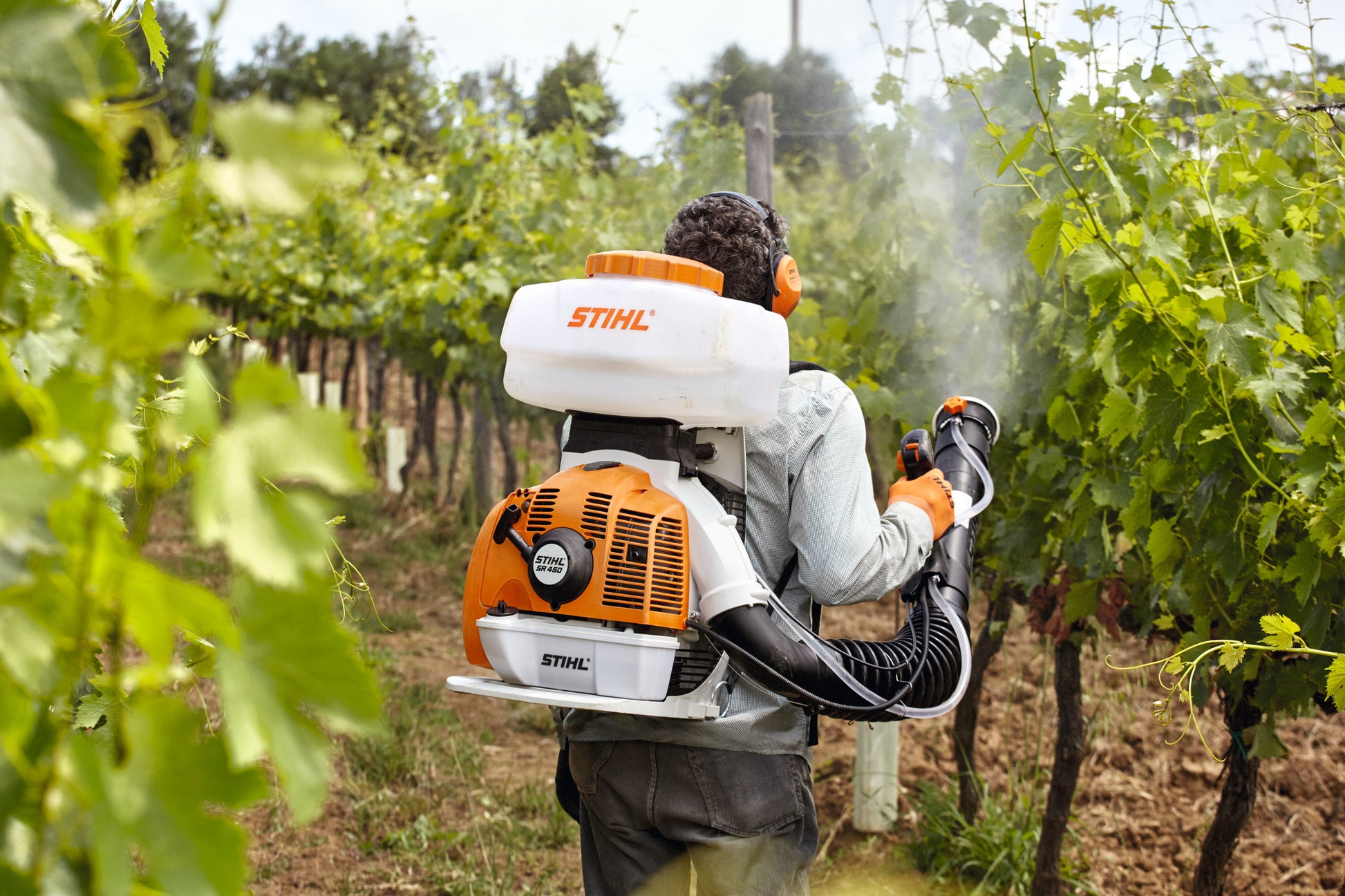 Dettaglio del serbatoio dell'atomizzatore Stihl SR 450