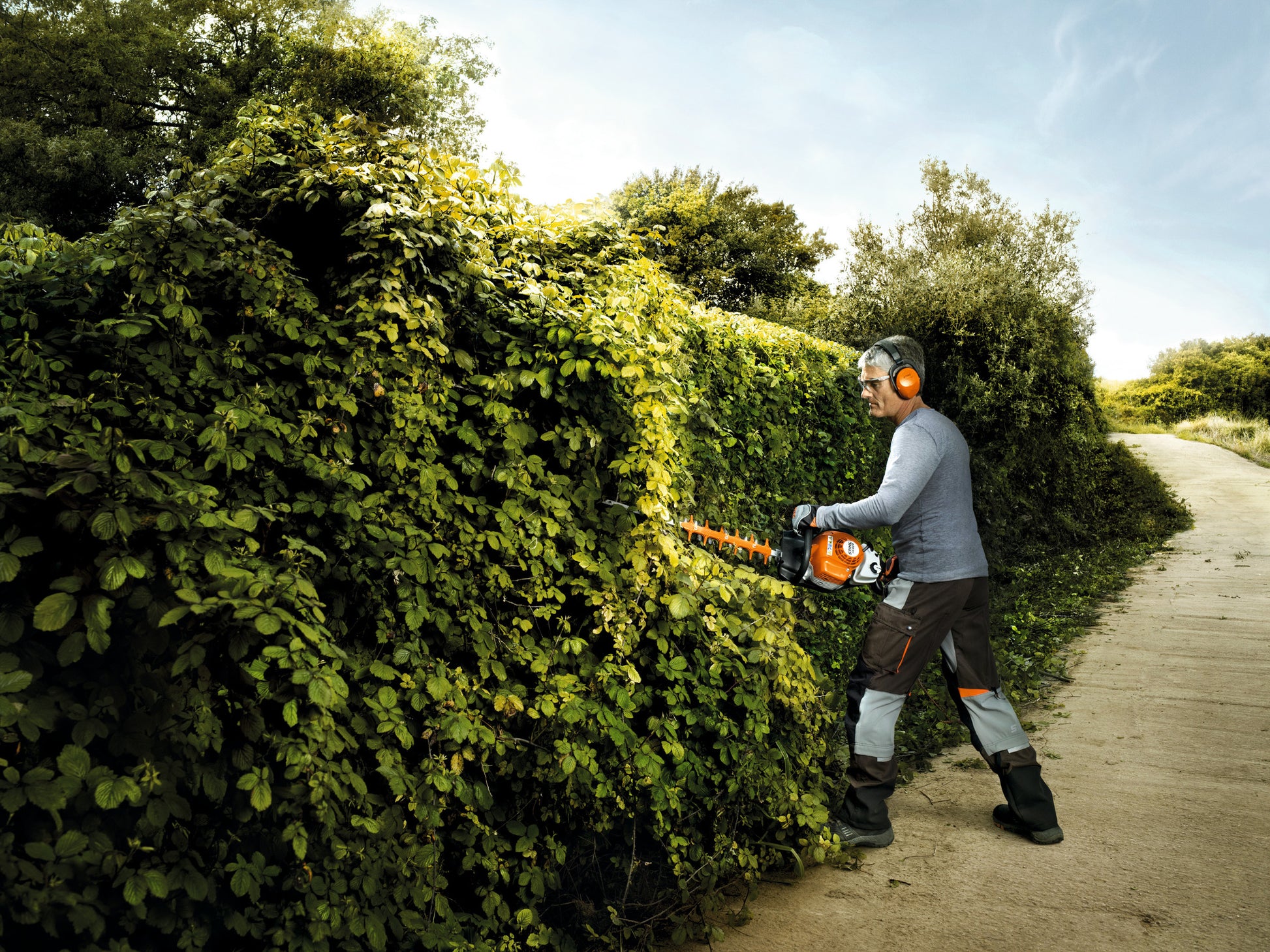 Tagliasiepe STIHL HS 82 R 60 cm, dettaglio delle lame e impugnatura