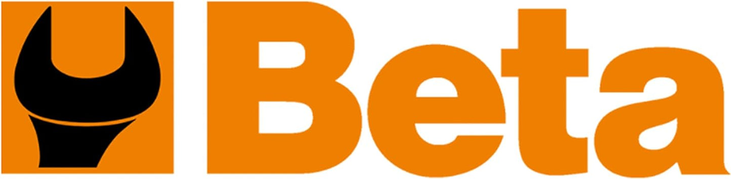 Logo Beta Utensili, noto marchio di utensili professionali, con scritta "Beta" in arancione e simbolo di una chiave inglese nera su sfondo arancione. Immagine di alta qualità per identificazione e promozione del brand Beta Utensili.