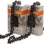 Due confezioni di catene per motosega STIHL Hexa con catena in primo piano. Le confezioni mostrano specifiche tecniche e immagini di utilizzo. Ideale per taglio di legno e lavori forestali. Modello 3132 000 0066, misura 45 cm, 18 pollici, 66 maglie.