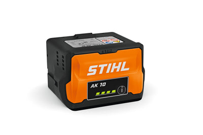 Batteria Stihl AK 10 vista frontale con indicatori LED