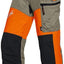 Pantaloni da lavoro STIHL per uomo, resistenti e durevoli, in tessuto traspirante. Colore arancione, grigio e nero con rinforzi, tasche multiple con cerniera, e protezioni per lavori forestali e giardinaggio. Ideali per sicurezza e comfort.