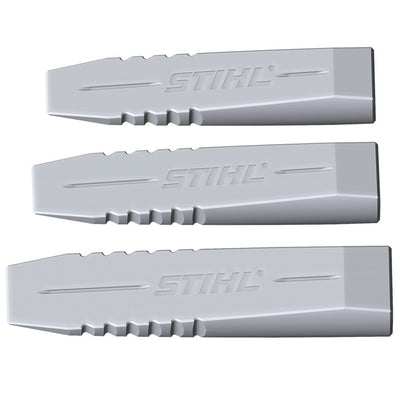 Cunei Stihl per abbattimento e spaccalegna in alluminio, vista laterale.