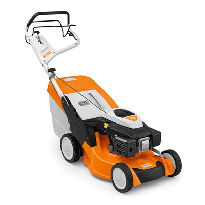 Vista frontale del tosaerba a scoppio STIHL RM 655 V